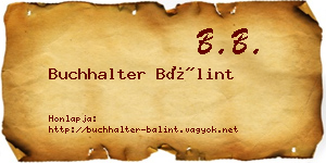 Buchhalter Bálint névjegykártya
